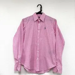 美品　ラルフ・ローレン 長袖シャツ ピンク ギンガムチェック