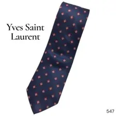 Yves Saint Laurent ネクタイ 小紋柄 ネイビー系
