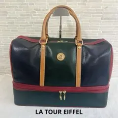 【LA TOUR EIFFEL】二重底クラシック シボ革 レザーボストンバッグのサムネイル