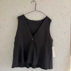 チャコール色 フリーサイズ ベスト