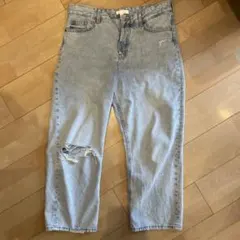 H&M ライトブルー ワイドレッグデニム