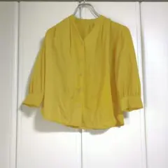 メデューム　MEDDUM 黄色　レディース　ボタン　長袖　シャツ