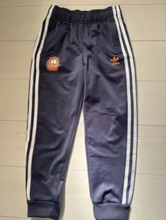 adidas ストライプ 長ズボン ネイビー