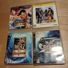 PS3ソフト４本セット　ワンピ無双　バサラ３　無双５Empires　無双オロチZ