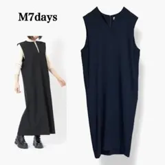 【美品】エムセブンデイズ M7days Iライン ノースリーブ ロングワンピース