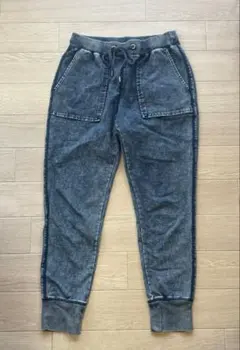 GU ジーユー デニムスウェットイージーパンツ　ジョガーパンツ インディゴ　M