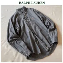 ビンテージ ラルフローレン ブラックシャンブレー ロゴ刺繍 BD シャツ 18