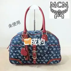 未使用✧MCM モノグラム　デニムジャガード　ミニボストンのサムネイル