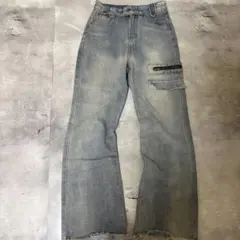 Y2K 00s archiveフレアデニム カーゴ グランジ 平成 フェード