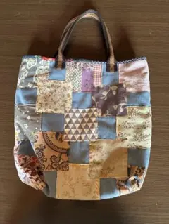 パッチワーク トートバッグ ヘキサゴン柄 ブラウン系 - メルカリ