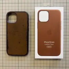 Apple純正 iPhone12 mini レザーケース 傷あり　備品箱付きのサムネイル