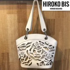 新品未使用♡HIROKO BIS 2wayトートバッグ 花透かし模様 白のサムネイル