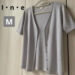 I.n.e 半袖 カーディガン ライトグレー Mサイズのサムネイル