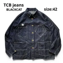 TCB jeans BLACKCAT ブラックキャット デニムカバーオール 42のサムネイル