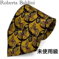 【未使用級】Roberta Baldini ネクタイ 馬柄 総柄 高級シルク