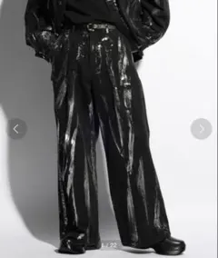 ブリーチデニムパンツ ハレ ブラック y2kパンツ