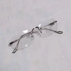 サングラス　シルバー メタルフレーム 伊達メガネ　yk2 韓国 眼鏡　5b