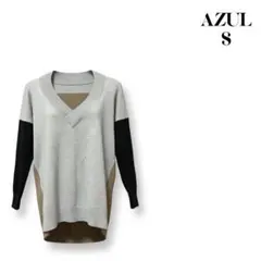 AZUL Vネック長袖ニット S，春先