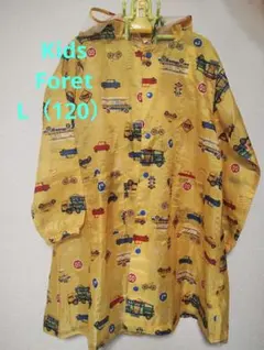 再値下★Kids Foret フード付レインコート 120 車イエローのサムネイル