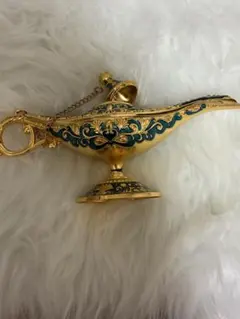 アラジン 魔法のランプ 置物 ゴールド グリーン