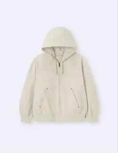 GU コットンジップアップパーカー MEN L ナチュラル