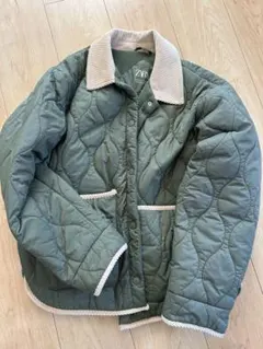 ZARA キルティングジャケット 13-14 オリーブグリーン