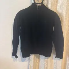 adidas ハーフジップ ニット ブラック M