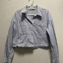 ZARA ストライプ クロップドシャツ