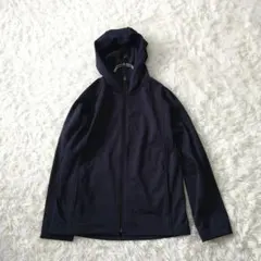 ユニクロ UNIQLO ブロックテック フード付きフリースパーカー 防風 L紺