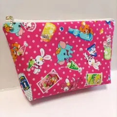 はいから横丁 ジュース レトロ アニマル ハンドメイド ポーチ コスメポーチ