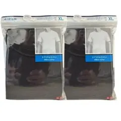 【2枚】ユニクロ エアリズム コットン クルーネックTインナー メンズ (XL)
