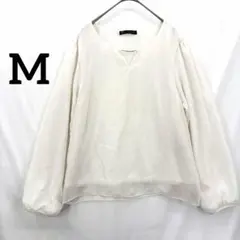 エルベンスドゥ 長袖 ブラウス 白 M フォーマル 綺麗め ホワイト リクルートのサムネイル