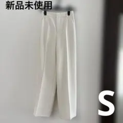 リエディ　カットツイルセンタープレスカラースラックス　ワイドパンツ