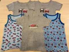 【綿100%】カーズ 肌着 5枚セット 120cm 半袖3枚・タンクトップ2枚