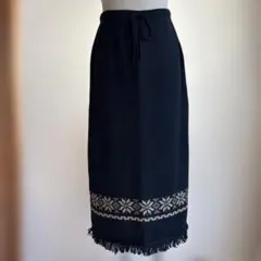 ニットロングスカート　黒