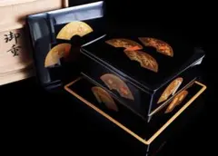 【未使用】輪島塗 扇面蒔絵 溜塗 四段重箱 台付き 季節の花蒔絵 お重/弁当箱 2025年最新】お重 輪島塗の人気アイテム - メルカリ