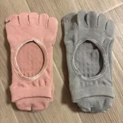 新品未使用⭐︎ピラティスソックス 靴下 2足セットピンク＆グレー