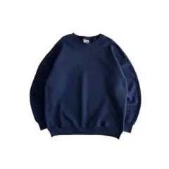 【希少短丈】90s USA製 LEE 無地クルーネックスウェット ネイビー XL