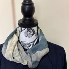 かぶりスヌード　着物リメイク　ハンドメイド 紬