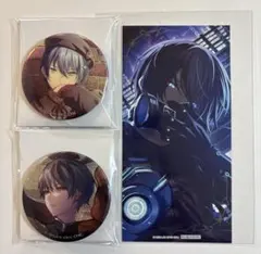 プロセカ　青柳冬弥　グリ缶　缶バッジ　40B 28C 特典イラストカード