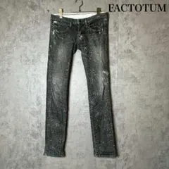 00s FACTOTUM ペイント柄　ブラックデニム　28 N3430のサムネイル