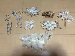 ピアス、ヘアアクセ　セット　ウエディング　ヘアアレンジ　パーティ