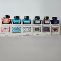 万年筆インク・ink-cafe《明治の色》全６色セットのサムネイル