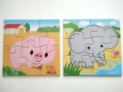 くもんジグソーパズル ステップ1 どうぶつ2種