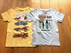 新品タグ付き半袖プリント綿Tシャツ キッズ男の子110㎝120㎝2枚セットまとめ