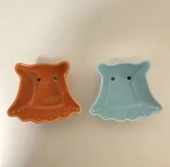 メンダコ 豆皿 浅ボウル オレンジ系・ブルー系 2点セット ／ お皿 食器 陶器