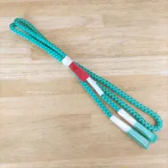 帯留め 帯締め 組紐 絹100% М グリーン 未使用品 昭和レトロ