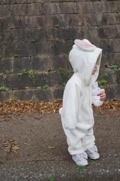 キャサリンコテージ　ウサギ耳付きフリース着ぐるみ　90cm