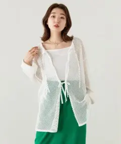 kastane メッシュ2WAYオーバーカーディガン