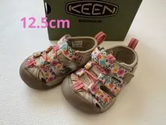 KEEN 花柄サンダル ベルクロストラップ12.5cm
